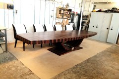 egyedi art deco nyitható bővíthető étkezőasztal nagyméretű tárgyalóasztal ebédlőasztal szék