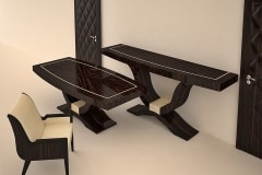 Valódi makasszár ében asztalok magasfényű lakkozás - a 3D ajtót is gyártjuk, festett és furnéros felülettel !