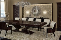 Art deco tárgyaló asztal, valódi makasszár ében, magasfényű lakkozott