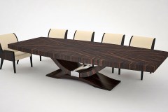 Art deco asztal, 330 x 140 cm, makasszér ében