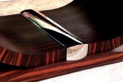 Nagyméretű egyedi bővíthető art deco makasszár ében tárgyaló asztal