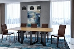 Cubus egyedi étkező és tárgyalóasztal hazai tölgy lappal, acél lábbal