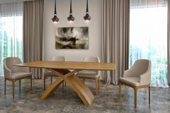 X lábú asztal: Természetes tölgy egyedi nyitható étkezőasztalok webáruház