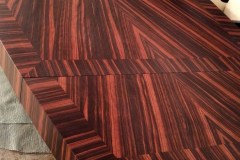 Nagyméretű egyedi bővíthető art deco makasszár ében tárgyaló asztal