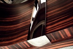 Nagyméretű egyedi bővíthető art deco makasszár ében tárgyaló asztal