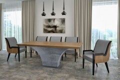 Highland asztal:  Természetes tölgy egyedi nagyméretű beton lábú tárgyalóasztalok webáruház