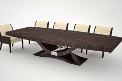 egyedi art deco makasszár ében étkezőasztal nagyméretű tárgyalóasztal ebédlőasztal szék
