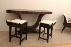 bárszék art deco makasszár ébenfa bőr 2