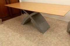 Természetes tölgy egyedi bővíthető ebédlőasztalok beton lábbal webáruház