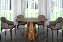 kör-kerek nyitható étkező design asztal