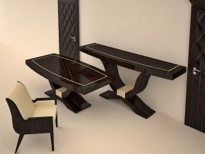 Valódi makasszár ében asztalok és 3D ajtók magasfényű lakkozás