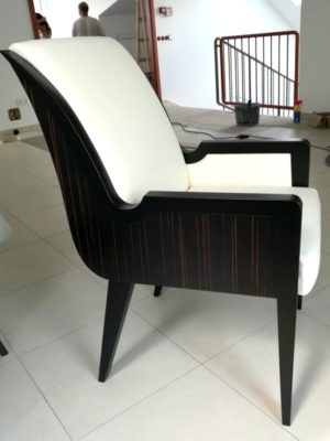 Art deco karosszék, ammara ében