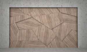 Jégtáblás, szinteltolásos fa falpanel dió LED lekapcsolva 2000x1200 mm