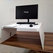 Fehér fa standing desk kinyitva